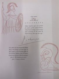 Picasso signature on the Lysistrata rare book 