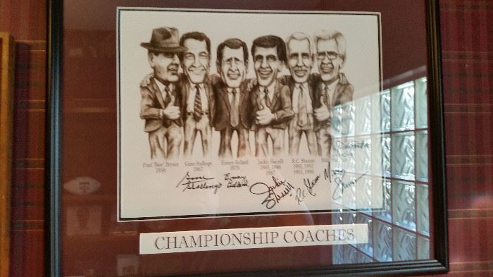 Signed by many coaches including Jackie Sherrill and Gene Stallings and Emory Bellard and Mike Sherman