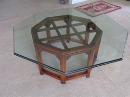 Glass top coffee table