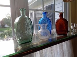 Colored glass bottles
