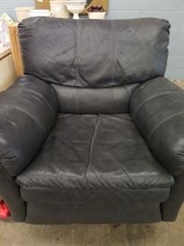 LEATHER OVERSTUFFED CHAIR