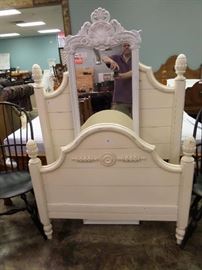 TWIN BED, DRESSING MIRROR