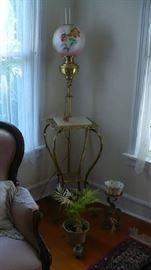 JUNO BRASS LAMP ATTACHED TO BRASS STAND