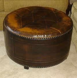 Leather ottoman