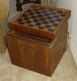 Storage box with game board top
