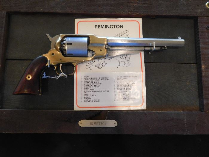 Navy Arms Remington 1858 Percussion .44, Octagon barrel, Manufactured in Italy by Pietta. Appears to never have been fired.