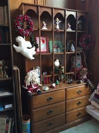 Dresser with bookcase and Christmas