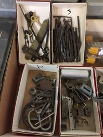 clock parts, square nails