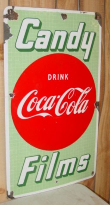 1940's Porcelain Coca-Cola Drug Store Sign (18" x 30")