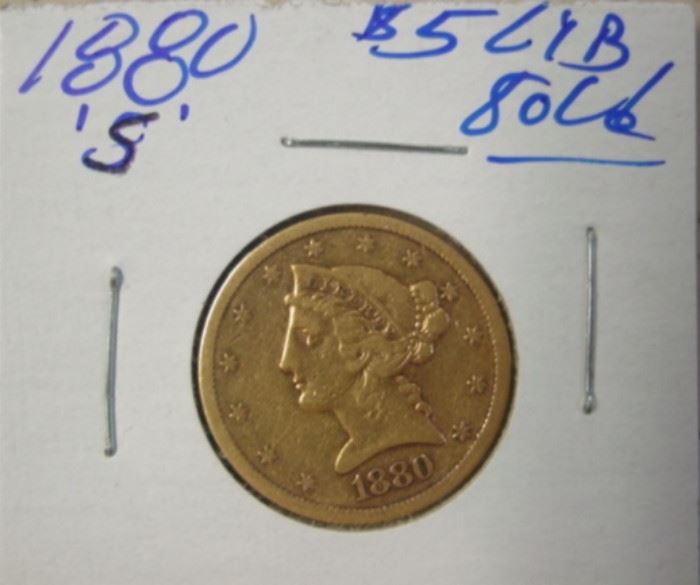 1880-S Gold $5.00 Coin