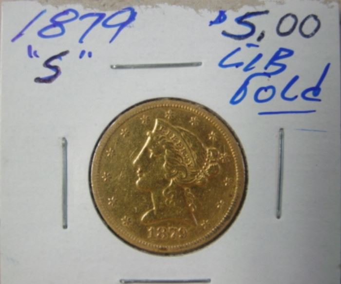 1879-S Gold $5.00 Coin