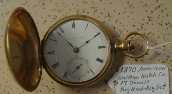 1870 American Waltham Watch Co. 17 Jewels Pocket Watch - Key Wind & Key Set - Has Key
