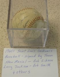1960's Saint Louis Cardinals Baseball Signed By Team Including Bob Gibson & Stan Musial