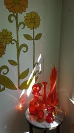 Much, much colored glassware. Blenko