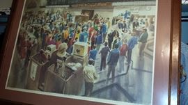 Kansas City Board of Trade print J. R. Hamil's watercolor "Open Outcry"