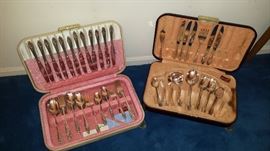 Community silver plate sets-great cases!!