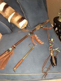 EARLY NATIVE AMERICAN DAGGERS, KNIVES, TOOLS AND WEAPONS