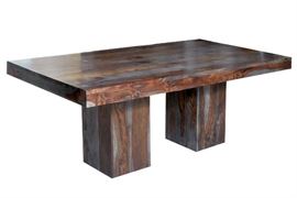 ZEBRANO DINING ROOM TABLE AND 6 CHAIRS