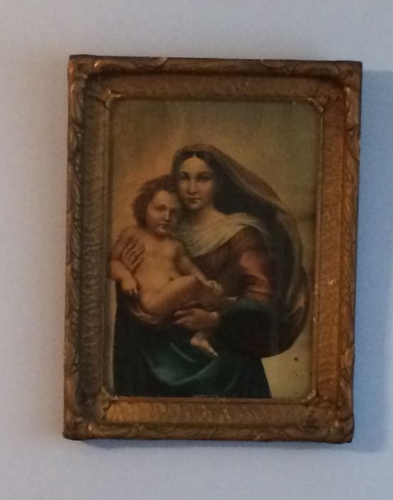 Madonna And Child - antique - Original Frame, found in an old Catholic Church in PGH