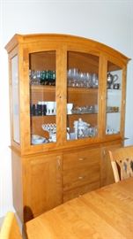 Contemporary Champagne Finish Dinec China Cabinet