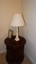 Reeded Mahogany Drum Table