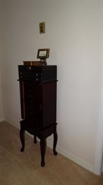Mahogany Finish Jewelry Cabinet