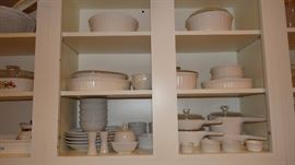 French White Corning Casseroles, Corning Ware Cookware