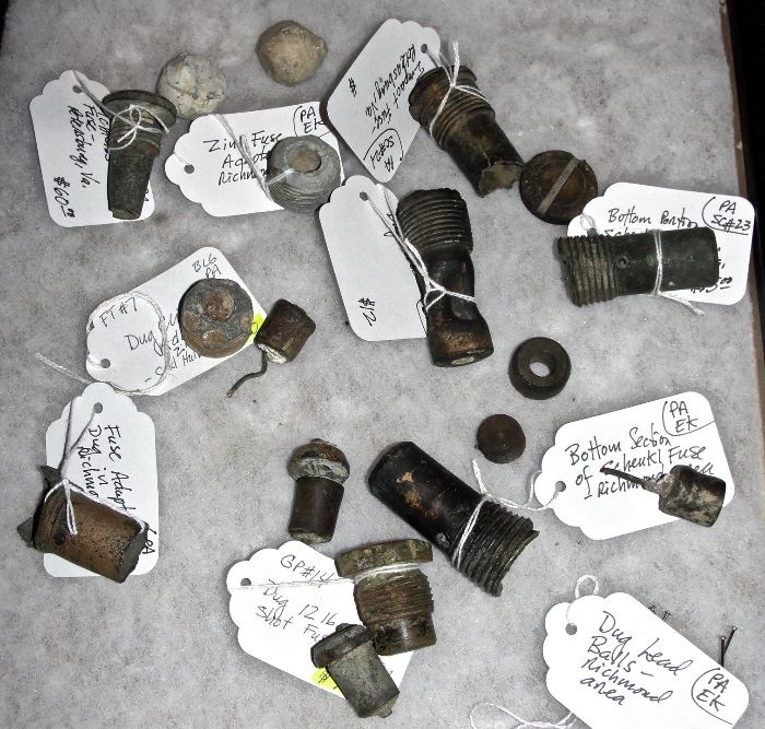 Large Groupings of Civil War Relics; Most from the Petersburg Area