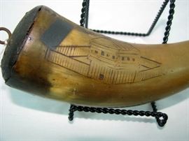 C. 1820 Scrimshawed Powder Horn