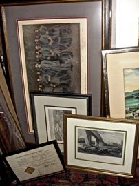 Large Grouping of Antique Prints