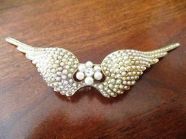 14K Diamond and Pearl Brooch