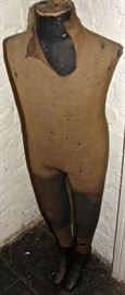 C.1870s Young Boy Clothing Form with Cast Iron Boots
