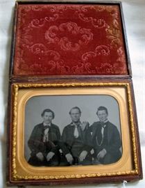 Fine 1/4 Plate Ambrotype of Three Young Men