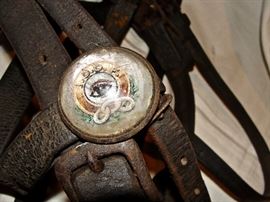 Early Horse Bridle with Unusual Rosette