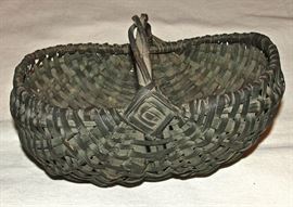 Blue Painted Southern Buttocks Basket