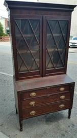 19th Century Desk with Bookcase Top
