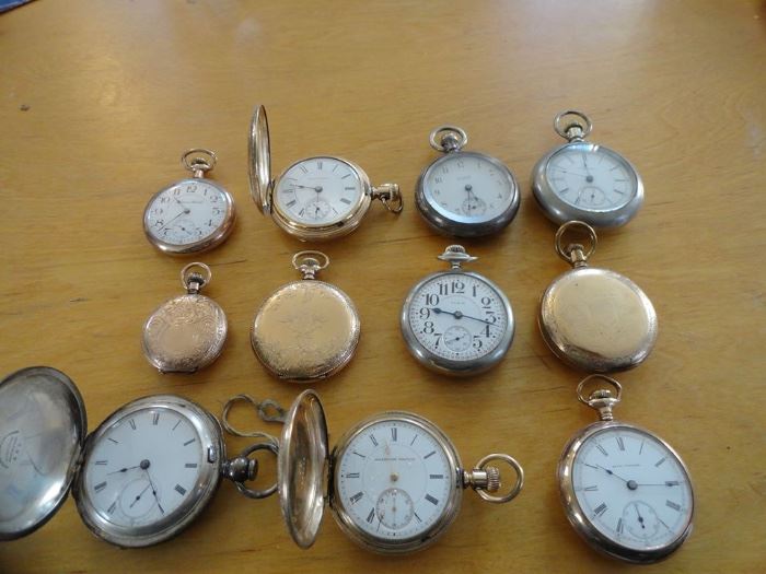 Large collection of mens pocket watches and vintage mens wrist watches including early Tiffany  Company wrist watch