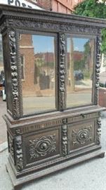19th Century Heavily Carved Cabinet with Early Owner's Label