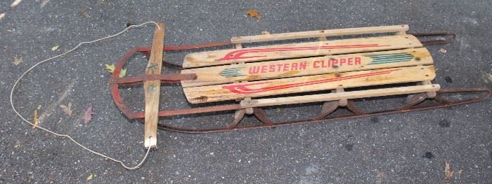 Vintage Sled Trio and Metal Frame

Sledding like in the good olde days.


Sleds measure:

6 1/2"T x 21 3/4"W x 34"L, reads "Radio"

6"T x 22"W x 52"L, Top logo is scratched out. Bottom reads "Flexible Flyer, Made in U.S.A. by S.L. Allen & Co. Inc. Phila. Pa. Manufacturers of Planet Jr. Farm & Garden Tools. Garden Tractors."

6 1/2"T x 22"L x 56"L. Top reads "Western Clipper. Floating Steering." Bottom reads "G-5403-05."

Comes with attachable backrest accessory that fits ideally on the Planet Jr. Flexible Flyer, but appears to be universal. Conditions vary, some rust and cracked wood, general wear and tear as seen in photos. 