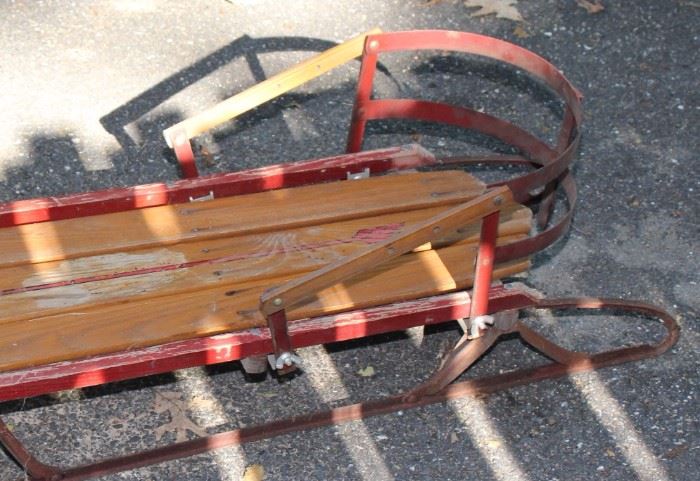 Vintage Sled Trio and Metal Frame

Sledding like in the good olde days.


Sleds measure:

6 1/2"T x 21 3/4"W x 34"L, reads "Radio"

6"T x 22"W x 52"L, Top logo is scratched out. Bottom reads "Flexible Flyer, Made in U.S.A. by S.L. Allen & Co. Inc. Phila. Pa. Manufacturers of Planet Jr. Farm & Garden Tools. Garden Tractors."

6 1/2"T x 22"L x 56"L. Top reads "Western Clipper. Floating Steering." Bottom reads "G-5403-05."

Comes with attachable backrest accessory that fits ideally on the Planet Jr. Flexible Flyer, but appears to be universal. Conditions vary, some rust and cracked wood, general wear and tear as seen in photos. 