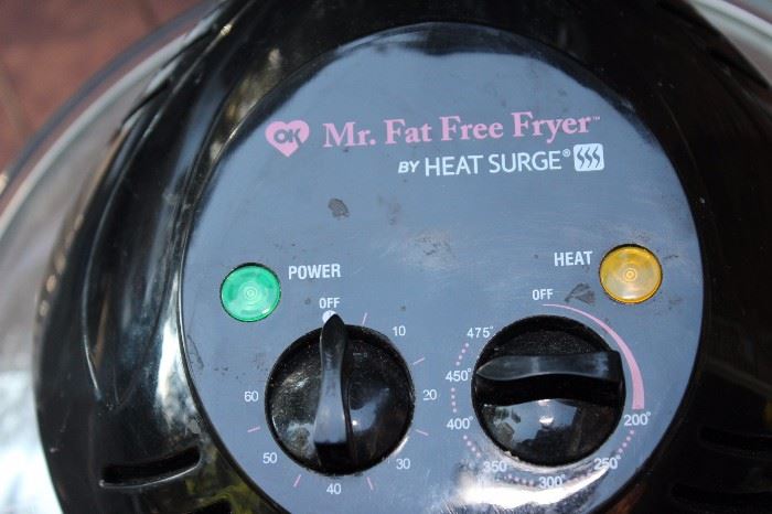 Mr. Fat Free Fryer

by Heat Surge

Model #: TXG-A31
Rate: 120 V/ 60HZ~1300W
Temperature: 250F ~ 480F
Timer: 5~60 minutes
Bowl Dimensions: 13" width x 6.25" depth
Capacity: 12 quarts

Includes Instruction Manual and Recipe Book