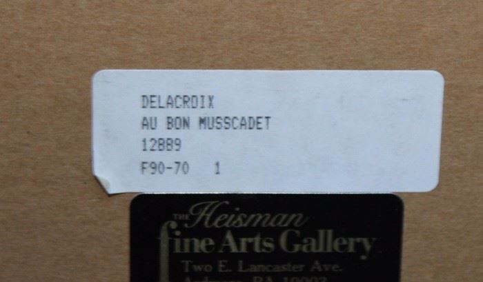 Delecroix Framed Print

Titled "Au Bon Muscadet"

Frame measures 22" x 25 1/2"

Very good condition.