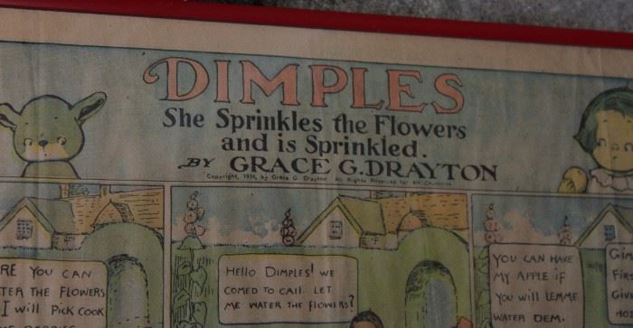 "Dimples" framed newspaper comic strip

Frame measures 21 3/4" x 15 3/4". 