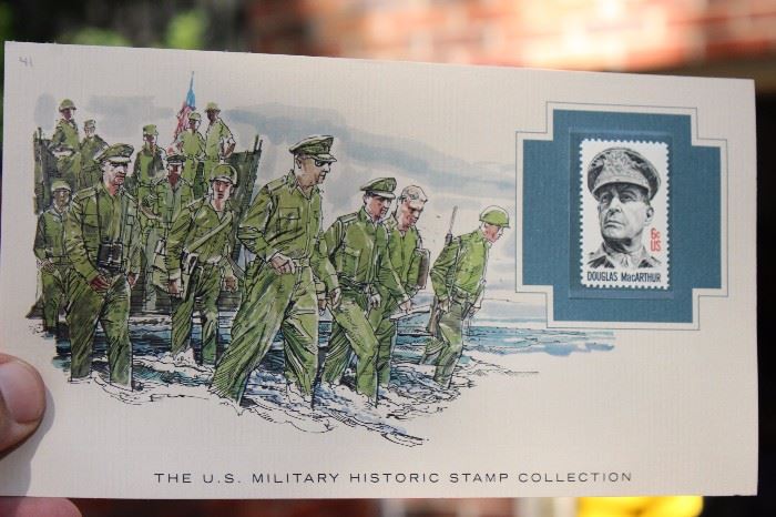 Stamps Collection! US Military and other Historic

Included is:

a framed pictured of authetic German stamps and narrative detailing national inflation during early 1900s

"The U.S. Military Historic Stamp Collection" Issued by The American Military Institute. Contains stamps from the 18th Century, 19th Century, and 20th Century organized as such. From the Franklin Mint at the Franklin Center. See pictures. 