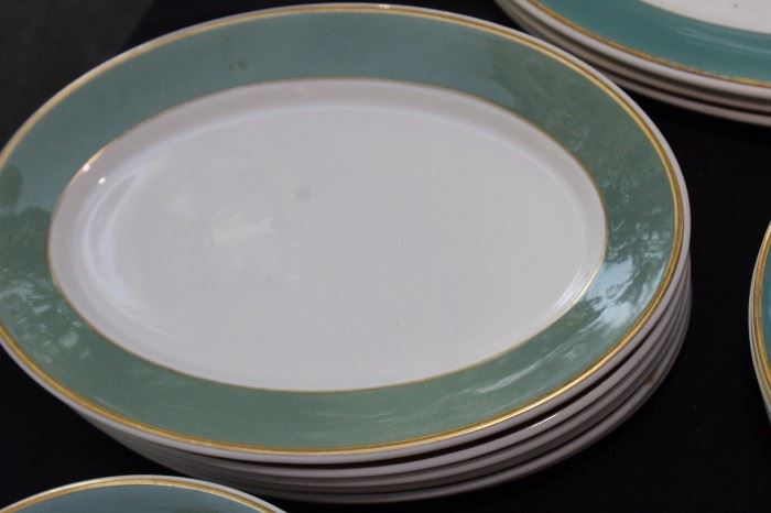 Matching Lamberton and Syracuse China Set

Two sets of china with matching patterns and colors. Includes:

11 plates, 7 1/4" diameter - Lamberton Sterling
6 plates, 7 1/4" diameter - Lamberton Sterling w/ Forsgate Emblem
2 plates, 7 1/4" diameter - Ivory Lamberton Sterling
6 oval plates, 11 3/5" across - Syracuse
8 plates, 9 1/2" diameter - Syracuse
8 bowls, 5 1/4" diameter - Syracuse
1 plate, 10" diameter - Ivory Lamberton Sterling
3 serving platters, 14 1/2" across - Ivory Lamberton Sterling