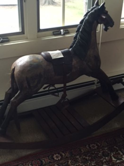 Vintage high-quality, wood rocking horse