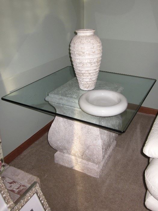 Pair of glass end tables