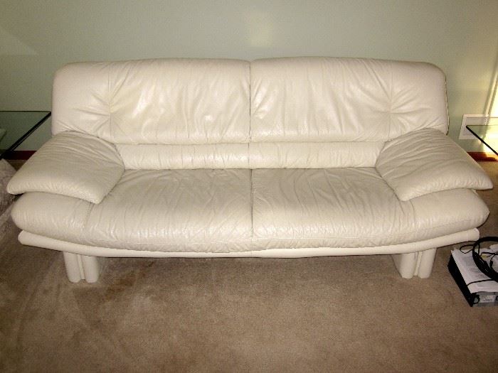 White leather couch