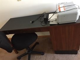 PRINTER, DESK, OFFICE CHAIR