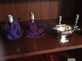 Pewter candle holders